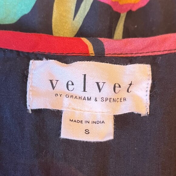 Velvet by Graham & Spencer Rachel Floral Print Mini Dress Silk Cotton Blend - Picture 5 of 10